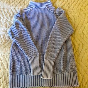 Free People Cold Shoulder Sweater in pale blue XS